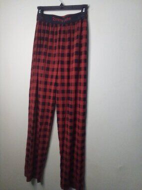 Tommy John Pajama Lounge Pants Men S Plaid Red Black
